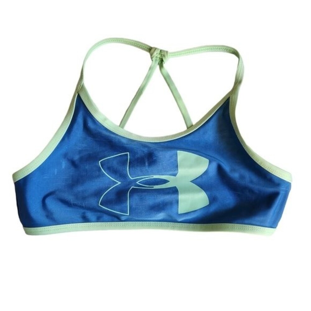 Under Armour blue green neon swim top sz 12